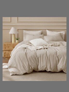 New cotton duvet cover and pillow covers, oversized queen.